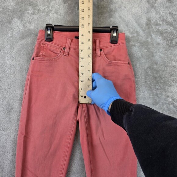 Lucky Brand High Rise Bridgette Crop Skinny Jeans Womens 00 24 Pink Button Fly - Picture 3 of 14